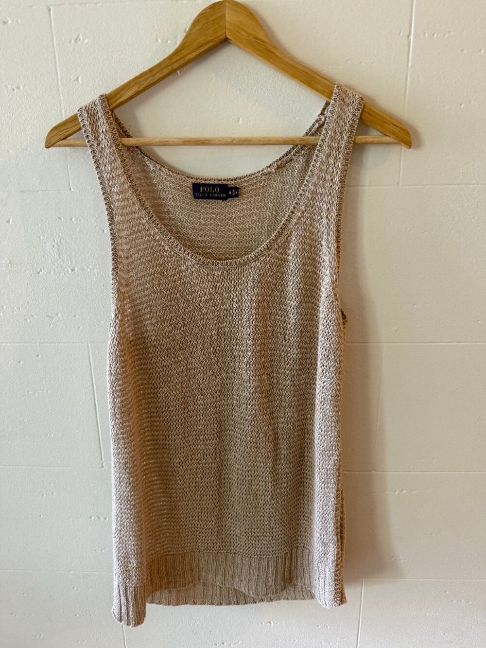 Polo Ralph Lauren | Linen Crochet Lightweight Knit Tank Top | Medium